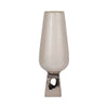 Esau Small Decorative Vase | 19" Tapered Glass Body | Pearl White