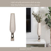 Esau Small Decorative Vase | 19" Tapered Glass Body | Pearl White