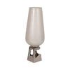 Esau Small Decorative Vase | 19" Tapered Glass Body | Pearl White