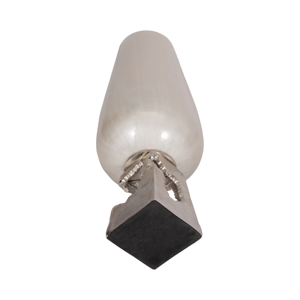 Esau Small Decorative Vase | 19" Tapered Glass Body | Pearl White