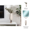 Esau Small Decorative Vase | 19" Tapered Glass Body | Pearl White