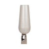 Esau Tall Decorative Vase | 26" Tapered Glass Body | Pearl White