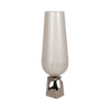 Esau Tall Decorative Vase | 26" Tapered Glass Body | Pearl White