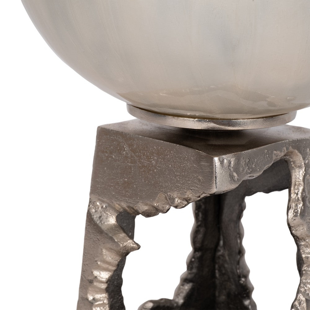 Esau Tall Decorative Vase | 26" Tapered Glass Body | Pearl White