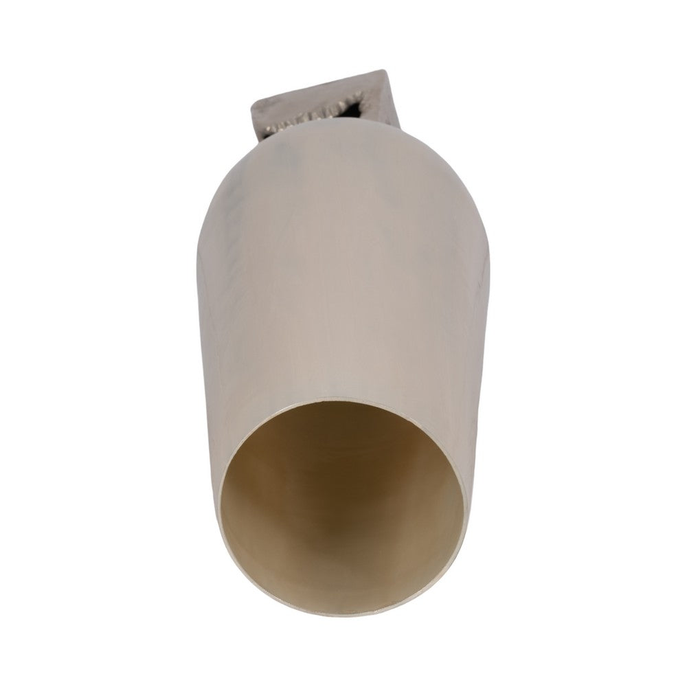Esau Tall Decorative Vase | 26" Tapered Glass Body | Pearl White