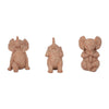 Tabletop Decor | Yoga Elephant Set of 3 | Stonelike Brown Polyresin 6 5"