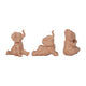 Tabletop Decor | Yoga Elephant Set of 3 | Stonelike Brown Polyresin 6 5"