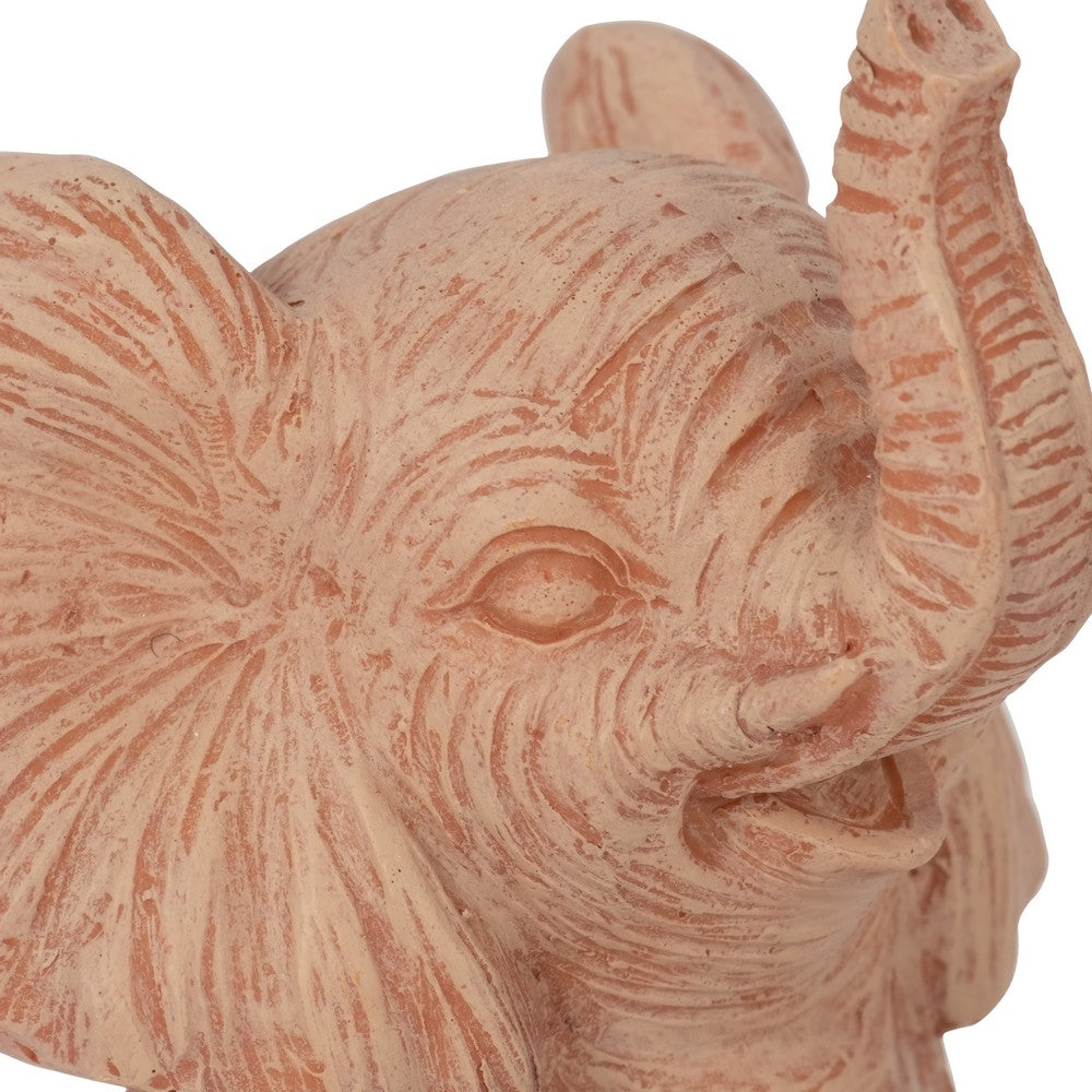 Tabletop Decor | Yoga Elephant Set of 3 | Stonelike Brown Polyresin 6 5"