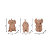 Tabletop Decor | Yoga Elephant Set of 3 | Stonelike Brown Polyresin 6 5"