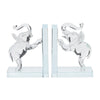Decorative Accent Elephant Bookend Set of 2 | Frosted Clear Crystal