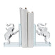Decorative Accent Elephant Bookend Set of 2 | Frosted Clear Crystal
