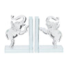 Decorative Accent Elephant Bookend Set of 2 | Frosted Clear Crystal SBH-17361