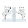 Decorative Accent Elephant Bookend Set of 2 | Frosted Clear Crystal