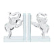 Decorative Accent Elephant Bookend Set of 2 | Frosted Clear Crystal