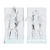 Decorative Accent Elephant Bookend Set of 2 | Frosted Clear Crystal