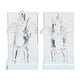 Decorative Accent Elephant Bookend Set of 2 | Frosted Clear Crystal