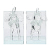 Decorative Accent Elephant Bookend Set of 2 | Frosted Clear Crystal
