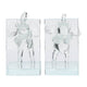 Decorative Accent Elephant Bookend Set of 2 | Frosted Clear Crystal