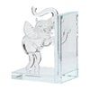 Decorative Accent Elephant Bookend Set of 2 | Frosted Clear Crystal