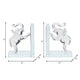 Decorative Accent Elephant Bookend Set of 2 | Frosted Clear Crystal