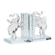 Decorative Accent Elephant Bookend Set of 2 | Frosted Clear Crystal