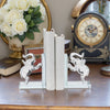 Decorative Accent Elephant Bookend Set of 2 | Frosted Clear Crystal