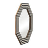 24x24 Resin Octagon Beauty Mirror | Black & White Lined Border | Modern