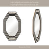 24x24 Resin Octagon Beauty Mirror | Black & White Lined Border | Modern