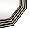 24x24 Resin Octagon Beauty Mirror | Black & White Lined Border | Modern