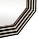 24x24 Resin Octagon Beauty Mirror | Black & White Lined Border | Modern