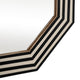24x24 Resin Octagon Beauty Mirror | Black & White Lined Border | Modern