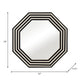 24x24 Resin Octagon Beauty Mirror | Black & White Lined Border | Modern