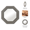 24x24 Resin Octagon Beauty Mirror | Black & White Lined Border | Modern