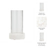 11" Candle Holder w Glass Hurricane Style | White Marble Base