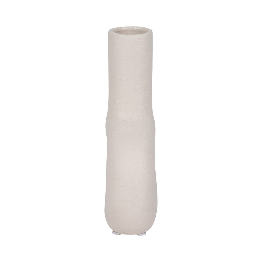 Saul Decorative Abstract Vase | Open Cut-Out Design | Ivory Dolomite 8"