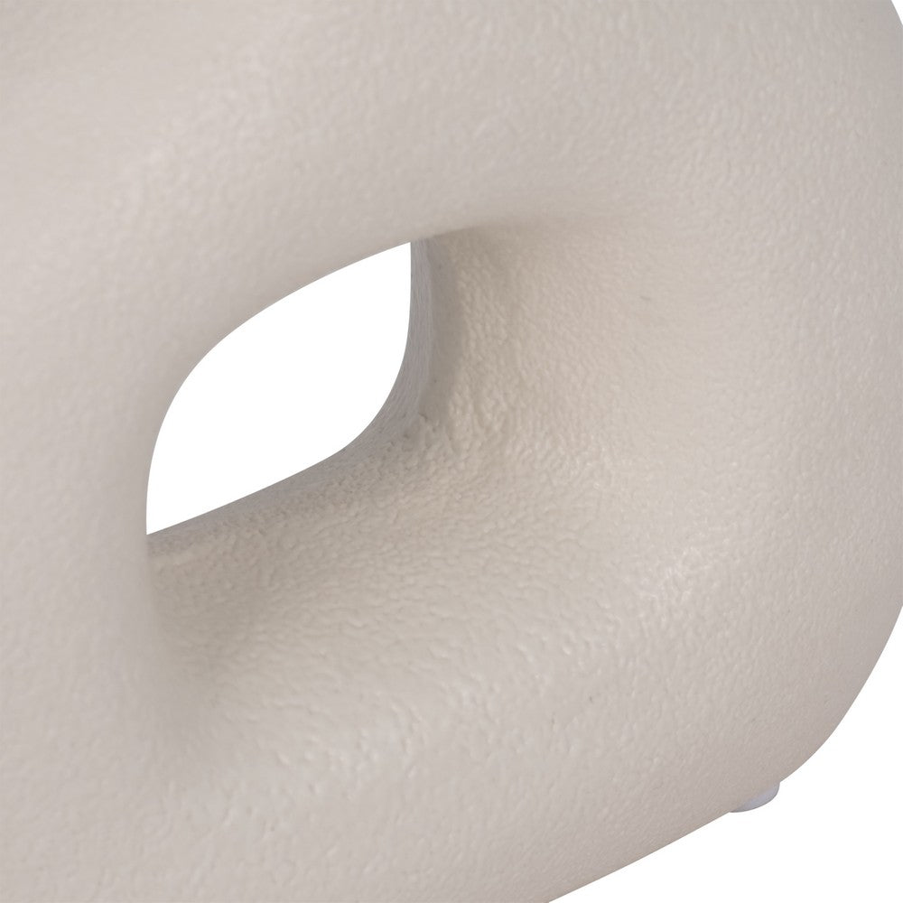 Saul Decorative Abstract Vase | Open Cut-Out Design | Ivory Dolomite 8"