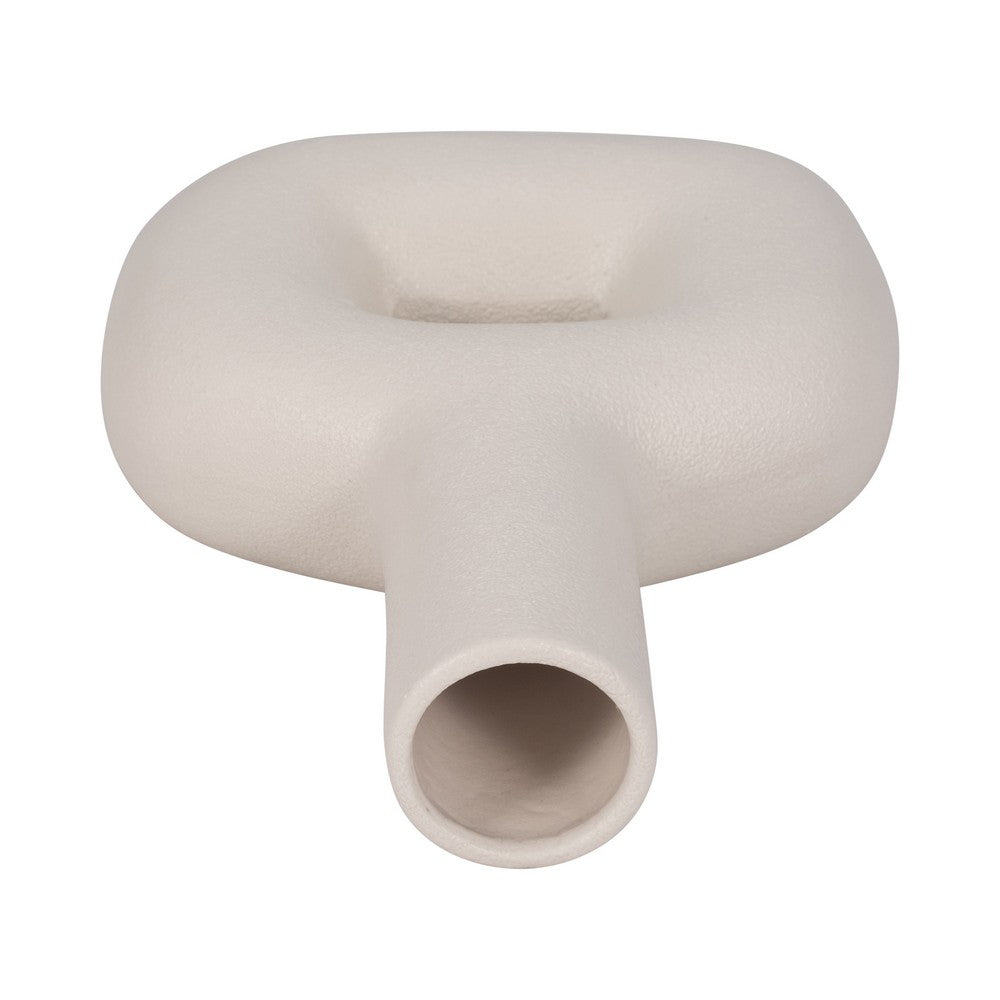 Saul Decorative Abstract Vase | Open Cut-Out Design | Ivory Dolomite 8"