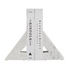 Decorative Bookends Set of 2 | Geometric Right Triangle | White Marble