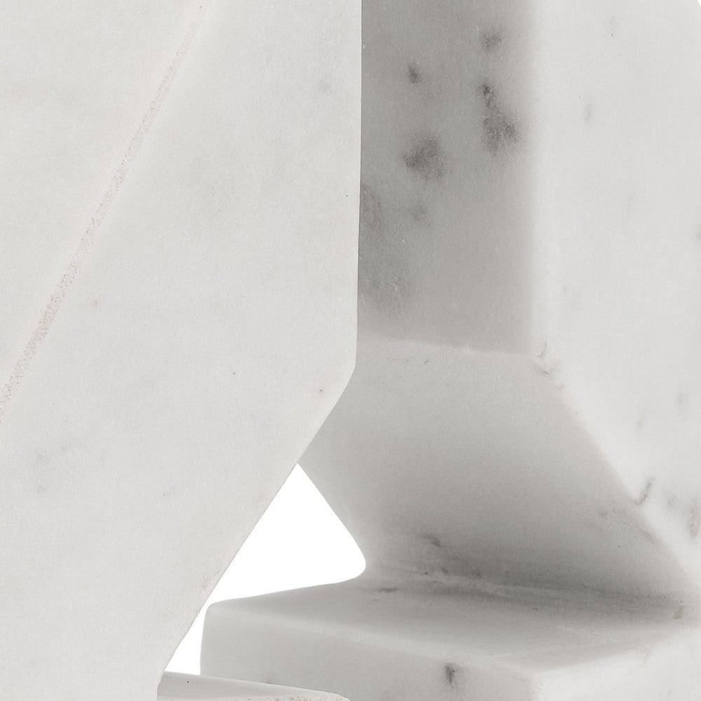 Decorative Bookends Set of 2 | Geometric Right Triangle | White Marble