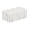 Poppy Decorative Storage Box with Lid | Natural White Ridged Marble 7"