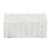 Poppy Decorative Storage Box with Lid | Natural White Ridged Marble 7"