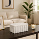 Poppy Decorative Storage Box with Lid | Natural White Ridged Marble 7"