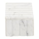 Poppy Decorative Storage Box with Lid | Natural White Ridged Marble 7"