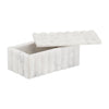 Poppy Decorative Storage Box with Lid | Natural White Ridged Marble 7"