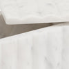 Poppy Decorative Storage Box with Lid | Natural White Ridged Marble 7"