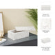 Poppy Decorative Storage Box with Lid | Natural White Ridged Marble 7"