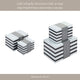 Contemporary Wood Storage Box Set of 2 | White & Black Stripes