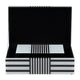 Contemporary Wood Storage Box Set of 2 | White & Black Stripes