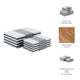 Contemporary Wood Storage Box Set of 2 | White & Black Stripes