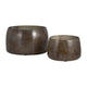 Decorative Bowl Set of 2 | Round Silhouette Abstract Pattern | Bronze Glass